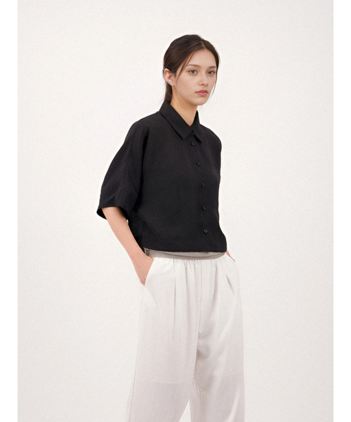 ACUD（アクド）の「See Through Cropped Shirt _Black（シャツ/ブラウス・レディース・ブラック・FREE）」の2枚目の写真