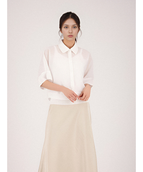 ACUD（アクド）の「See Through Cropped Shirt _Black（シャツ/ブラウス・レディース・ブラック・FREE）」の5枚目の写真