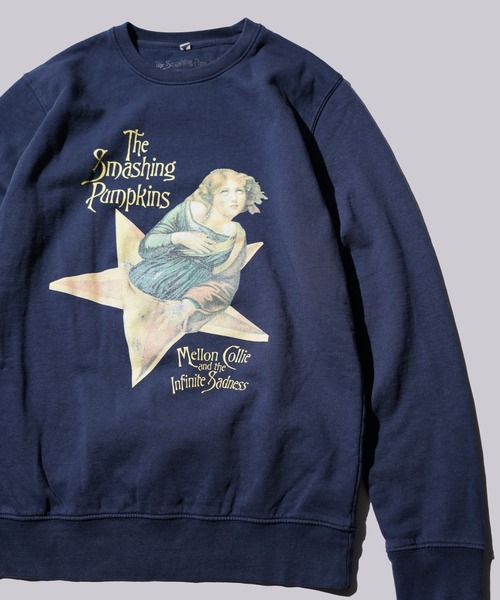 THRIFTY LOOK(スリフティールック)の「THRIFTY LOOK / スリフティールック THRIFTY "SMASHING PUMPKINS" SWEAT スマッシングパンプキンズ バンドスウェット ユーズド加工(スウェット・メンズ・ネイビー・LARGE)」の1枚目の写真