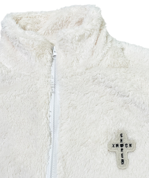 SK8ER ROCK(スケーターロック)の「Cross Logo Fleece Zip-Up Jacket ((cream))(その他アウター・メンズ・その他・FREE)」の3枚目の写真