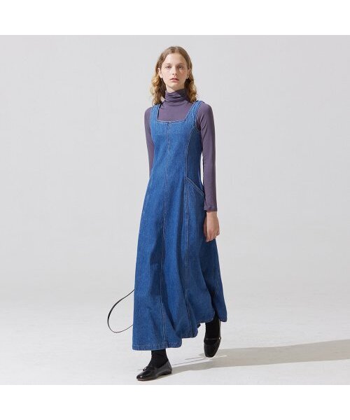ADAUL(アダウル)の「クラックデニムロングスリーブレスワンピース - ブルー(ワンピース・レディース・その他・S/M)」の1枚目の写真