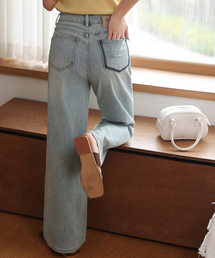 FRENCHCHIC（フレンチシック）の「モンネパウダーウォッシングセミワイドデニムパンツ_41DP1824（デニムパンツ）」