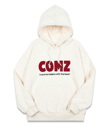 COMMONZ（コモンズ）の「フェルトロゴオーバーサイズフードパーカー_クリーム（パーカー）」