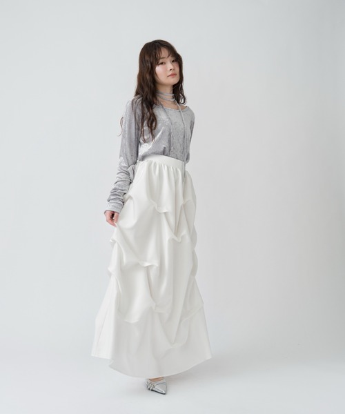 mellowneon(メロウネオン)の「シアーベロアビジュートップス(Tシャツ/カットソー・レディース・ホワイト/ピンク/ブルーグレー・FREE)」の19枚目の写真