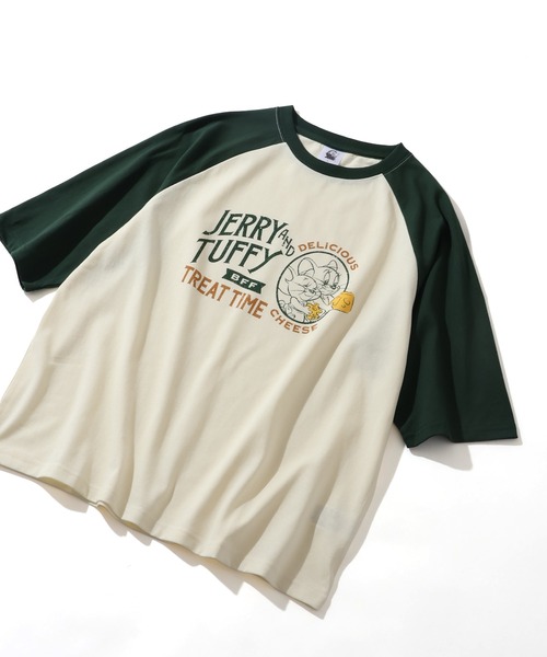 Tom＆Jerry（トムアンドジェリー）の「【Tom & Jerry/トム & ジェリー】ヴィンテージ ラグラン カレッジT（Tシャツ/カットソー・レディース・グレー系2/オフホワイト/クリーム/グレー系1・L/M）」の4枚目の写真