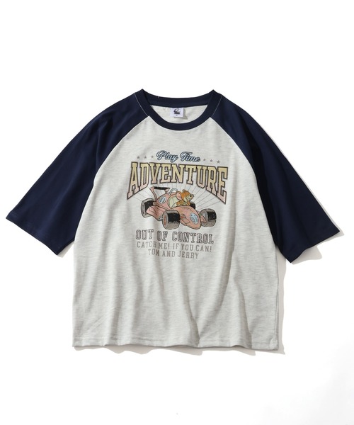 Tom＆Jerry（トムアンドジェリー）の「【Tom & Jerry/トム & ジェリー】ヴィンテージ ラグラン カレッジT（Tシャツ/カットソー・レディース・グレー系2/オフホワイト/クリーム/グレー系1・L/M）」の7枚目の写真