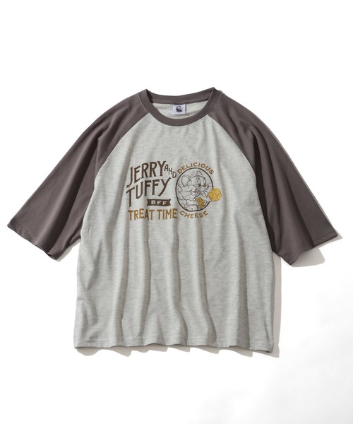 Tom＆Jerry（トムアンドジェリー）の「【Tom & Jerry/トム & ジェリー】ヴィンテージ ラグラン カレッジT（Tシャツ/カットソー・レディース・グレー系2/オフホワイト/クリーム/グレー系1・L/M）」の6枚目の写真