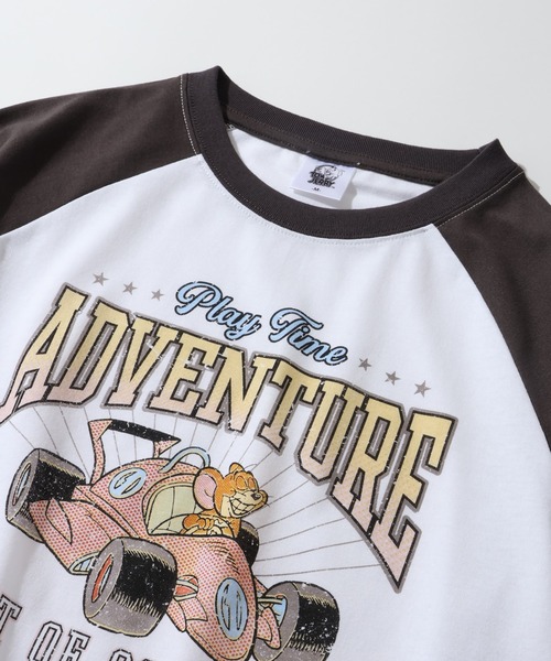 Tom＆Jerry（トムアンドジェリー）の「【Tom & Jerry/トム & ジェリー】ヴィンテージ ラグラン カレッジT（Tシャツ/カットソー・レディース・グレー系2/オフホワイト/クリーム/グレー系1・L/M）」の10枚目の写真