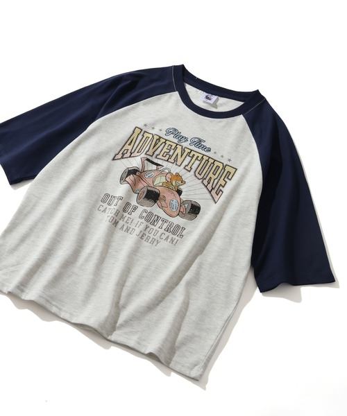 Tom＆Jerry（トムアンドジェリー）の「【Tom & Jerry/トム & ジェリー】ヴィンテージ ラグラン カレッジT（Tシャツ/カットソー・レディース・グレー系2/オフホワイト/クリーム/グレー系1・L/M）」の15枚目の写真