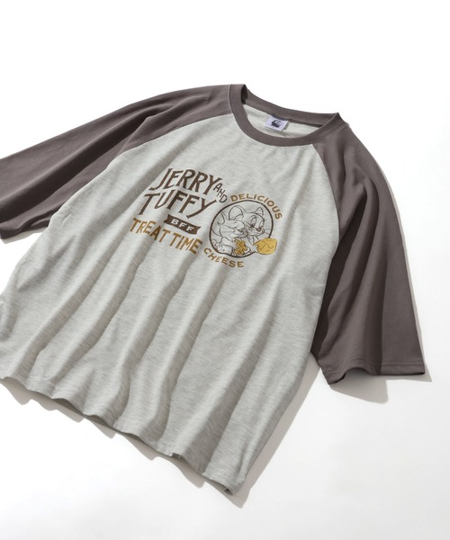 Tom＆Jerry（トムアンドジェリー）の「【Tom & Jerry/トム & ジェリー】ヴィンテージ ラグラン カレッジT（Tシャツ/カットソー・レディース・グレー系2/オフホワイト/クリーム/グレー系1・L/M）」の16枚目の写真