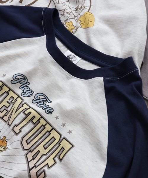 Tom＆Jerry（トムアンドジェリー）の「【Tom & Jerry/トム & ジェリー】ヴィンテージ ラグラン カレッジT（Tシャツ/カットソー・レディース・グレー系2/オフホワイト/クリーム/グレー系1・L/M）」の17枚目の写真