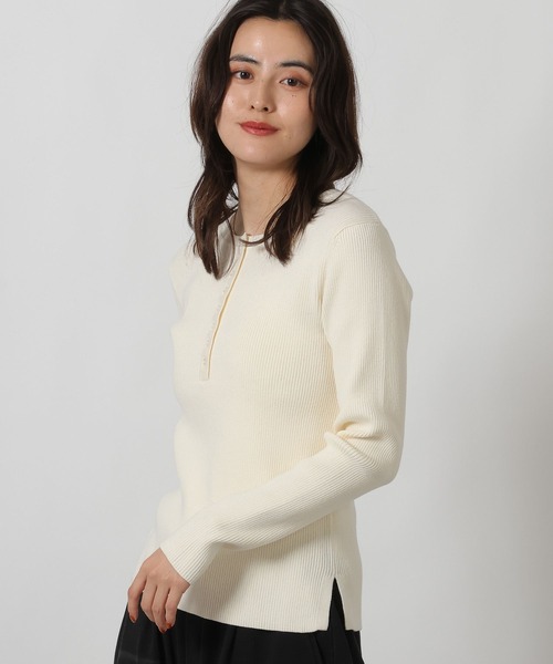 LAKOLE（ラコレ）の「14ゲージヘンリーネックニットプルオーバー / 639733（ニット/セーター・レディース・ブルー系その他/杢グレー/ブラック/アイボリー・FREE）」の15枚目の写真