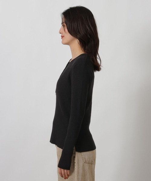 LAKOLE（ラコレ）の「14ゲージヘンリーネックニットプルオーバー / 639733（ニット/セーター・レディース・ブルー系その他/杢グレー/ブラック/アイボリー・FREE）」の6枚目の写真