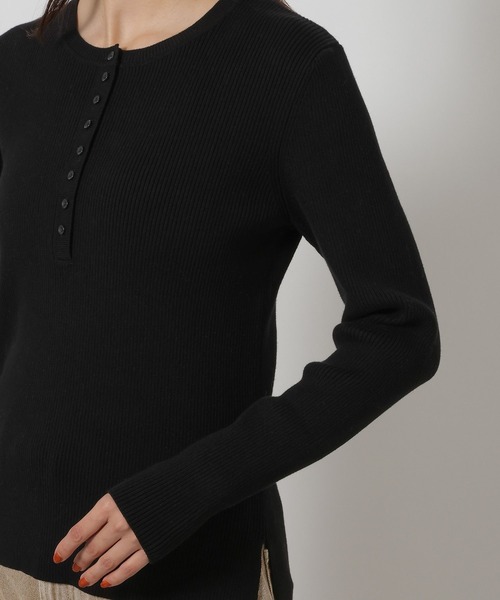 LAKOLE（ラコレ）の「14ゲージヘンリーネックニットプルオーバー / 639733（ニット/セーター・レディース・ブルー系その他/杢グレー/ブラック/アイボリー・FREE）」の10枚目の写真