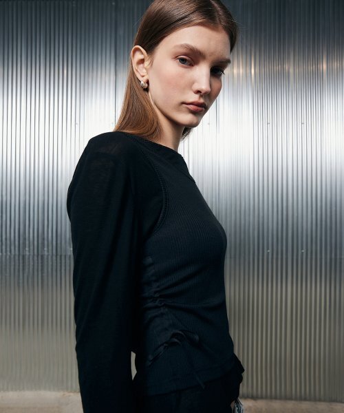 LARTIGENT(ラーティゼン)の「L2 LAYERED T-SHIRT(BLACK)(Tシャツ/カットソー・レディース・その他・FREE)」の3枚目の写真