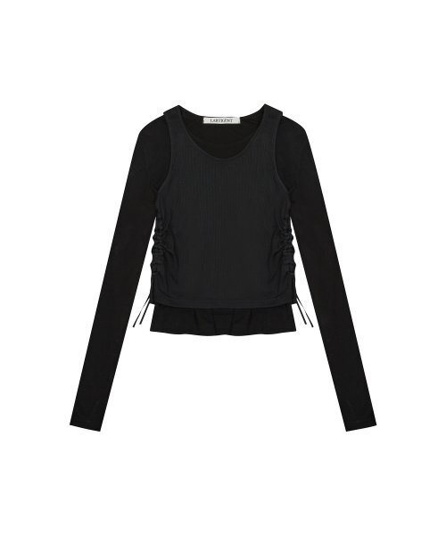 LARTIGENT(ラーティゼン)の「L2 LAYERED T-SHIRT(BLACK)(Tシャツ/カットソー・レディース・その他・FREE)」の5枚目の写真