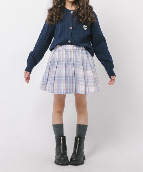 URBAN CHERRY(アーバンチェリー)の「【動くたびラメきらめく】ラメミックスプリーツスカート(インナーパンツ付き)(スカート・キッズ・ブラック/パープル/ネイビー/ピンク・120cm/110cm/140cm/130cm/150cm)」の1枚目の写真