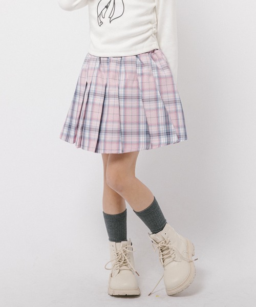 URBAN CHERRY(アーバンチェリー)の「【動くたびラメきらめく】ラメミックスプリーツスカート(インナーパンツ付き)(スカート・キッズ・ブラック/パープル/ネイビー/ピンク・120cm/110cm/140cm/130cm/150cm)」の4枚目の写真