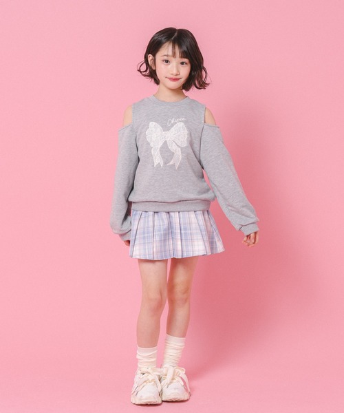 URBAN CHERRY（アーバンチェリー）の「【動くたびラメきらめく】ラメミックスプリーツスカート(インナーパンツ付き)（スカート・キッズ・ブラック/パープル/ネイビー/ピンク・120cm/110cm/140cm/130cm/150cm）」の14枚目の写真