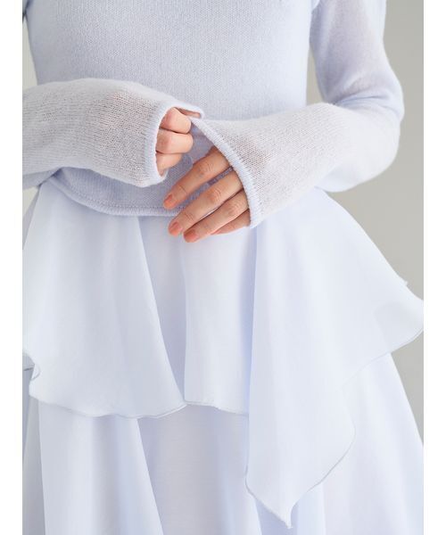 SNIDEL（スナイデル）の「シアーイレヘムニットコンビワンピース（ワンピース・レディース・ライトブルー/ホワイト/ネイビー・1/0）」の15枚目の写真