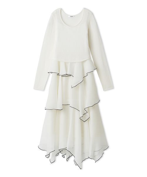 SNIDEL（スナイデル）の「シアーイレヘムニットコンビワンピース（ワンピース・レディース・ライトブルー/ホワイト/ネイビー・1/0）」の22枚目の写真