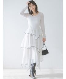 SNIDEL | シアーイレヘムニットコンビワンピース(ワンピース)