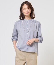 J.PRESS（ジェイプレス）の「ストライプジャガード バンドカラー カットソー（Tシャツ/カットソー）」