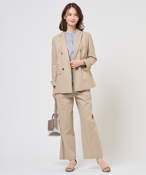 J.PRESS(ジェイプレス)の「ストライプジャガード バンドカラー カットソー(Tシャツ/カットソー・レディース・スカイブルー系1/ネイビー系1/黄土色系1・LARGE/MEDIUM)」の7枚目の写真
