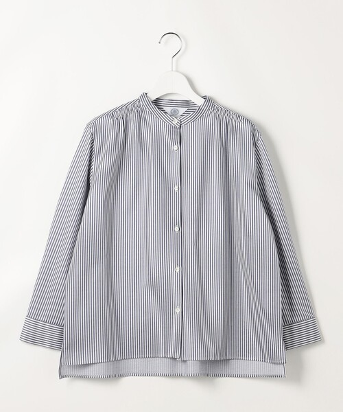 J.PRESS(ジェイプレス)の「ストライプジャガード バンドカラー カットソー(Tシャツ/カットソー・レディース・スカイブルー系1/ネイビー系1/黄土色系1・LARGE/MEDIUM)」の13枚目の写真