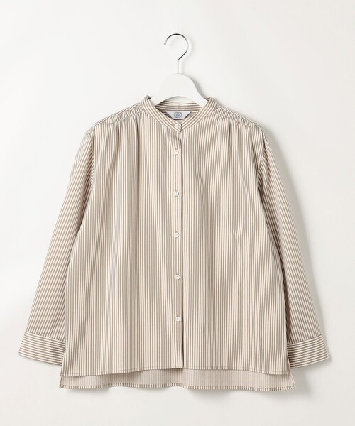 J.PRESS(ジェイプレス)の「ストライプジャガード バンドカラー カットソー(Tシャツ/カットソー・レディース・スカイブルー系1/ネイビー系1/黄土色系1・LARGE/MEDIUM)」の14枚目の写真