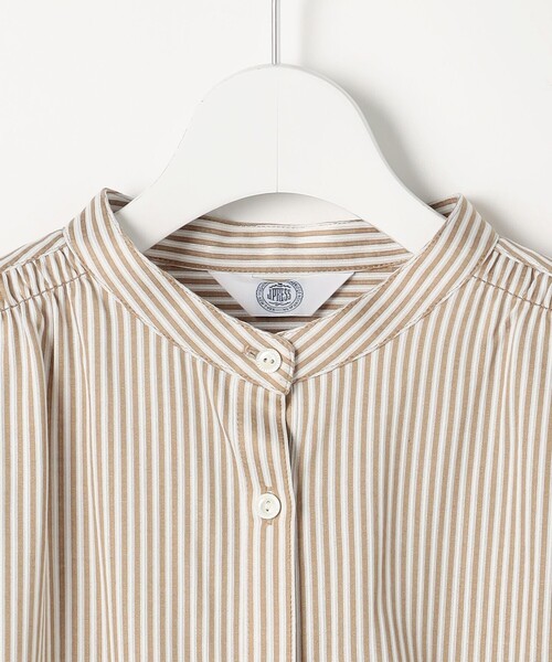 J.PRESS(ジェイプレス)の「ストライプジャガード バンドカラー カットソー(Tシャツ/カットソー・レディース・スカイブルー系1/ネイビー系1/黄土色系1・LARGE/MEDIUM)」の16枚目の写真