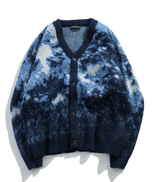 NOIZY(ノイジー)の「Abstract Shaggy Cardigan / 総柄 シャギーニット カーディガン(カーディガン/ボレロ・メンズ・ブラック/ワインレッド/ブルー・MEDIUM/LARGE)」の13枚目の写真