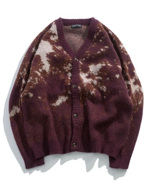 NOIZY(ノイジー)の「Abstract Shaggy Cardigan / 総柄 シャギーニット カーディガン(カーディガン/ボレロ・メンズ・ブラック/ワインレッド/ブルー・MEDIUM/LARGE)」の16枚目の写真
