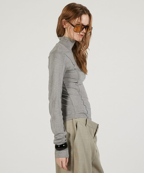 PRANK PROJECT（プランクプロジェクト）の「【2026Spring Pre-Order】ハイネックラインスキントップ / High-Neck Line Skin Top（その他トップス・レディース・ブラック/グレー/ホワイト・FREE）」の18枚目の写真