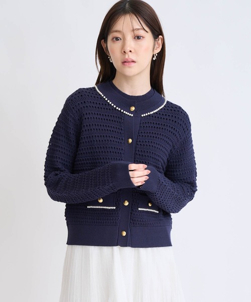 NOELA（ノエラ）の「パールニットアンサンブル（カーディガン/ボレロ・レディース・ネイビー/オフホワイト/ピンク・フリー）」の11枚目の写真