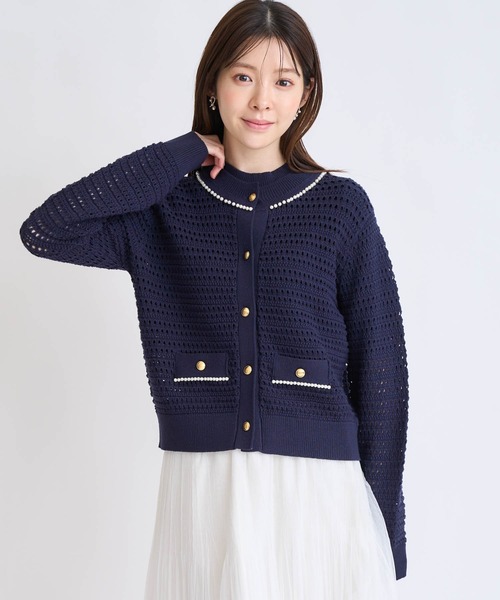 NOELA（ノエラ）の「パールニットアンサンブル（カーディガン/ボレロ・レディース・ネイビー/オフホワイト/ピンク・フリー）」の12枚目の写真