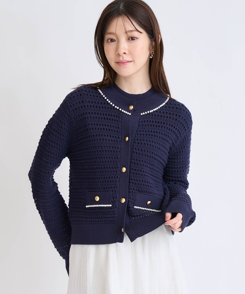 NOELA（ノエラ）の「パールニットアンサンブル（カーディガン/ボレロ・レディース・ネイビー/オフホワイト/ピンク・フリー）」の14枚目の写真