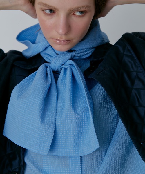 LE CIEL BLEU（ルシェルブルー）の「ギンガムチェックフーデッドシャツ / Gingham Check Hooded Shirt（シャツ/ブラウス・レディース・ホワイト/ブラック/ライトブルー/ダークグリーン・36）」の4枚目の写真