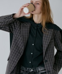 LE CIEL BLEU | ギンガムチェックフーデッドシャツ / Gingham Check Hooded Shirt(シャツ/ブラウス)