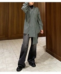 micky♡　　ルシェルブルー※サイドタックバイカラートップス LE CIEL BLEU official
