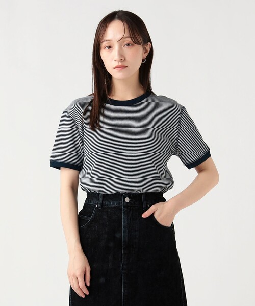 BEAMS HEART(ビームスハート)の「ワッフル ボーダー プルオーバー(Tシャツ/カットソー・レディース・ダークグリーン/パープル系その他5/ネイビー/イエロー・FREE)」の11枚目の写真