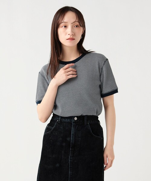 BEAMS HEART(ビームスハート)の「ワッフル ボーダー プルオーバー(Tシャツ/カットソー・レディース・ダークグリーン/パープル系その他5/ネイビー/イエロー・FREE)」の12枚目の写真