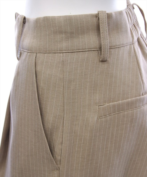 CLEAR BASIC（クリアベーシック）の「【低身長対応／サイズ展開あり】ストライプワイドパンツ(セット可)[オフィスカジュアル 着回し抜群 大人]≪新作≫（その他パンツ・レディース・チャコールグレー/ベージュ/ライトグレー・F/PF）」の16枚目の写真