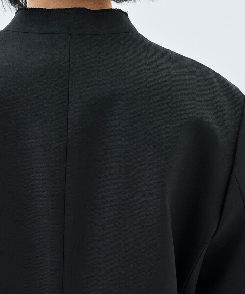 EDITION（エディション）の「ドライツイル ZIPジャケット（ノーカラージャケット・レディース・ブラック/チャコールグレー・34/36）」の10枚目の写真