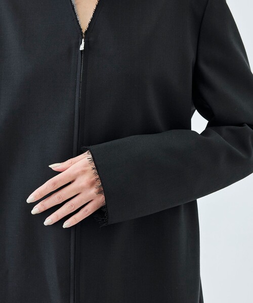 EDITION（エディション）の「ドライツイル ZIPジャケット（ノーカラージャケット・レディース・ブラック/チャコールグレー・34/36）」の11枚目の写真