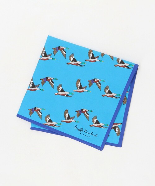 UNITED ARROWS(ユナイテッドアローズ)の「<Dieffe Kinloch>Flock of ducks ハンカチ(バンダナ/スカーフ・メンズ・オレンジ/ターコイズブルー系・FREE)」の2枚目の写真