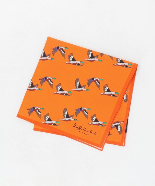UNITED ARROWS(ユナイテッドアローズ)の「<Dieffe Kinloch>Flock of ducks ハンカチ(バンダナ/スカーフ・メンズ・オレンジ/ターコイズブルー系・FREE)」の1枚目の写真