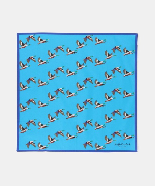 UNITED ARROWS(ユナイテッドアローズ)の「<Dieffe Kinloch>Flock of ducks ハンカチ(バンダナ/スカーフ・メンズ・オレンジ/ターコイズブルー系・FREE)」の3枚目の写真