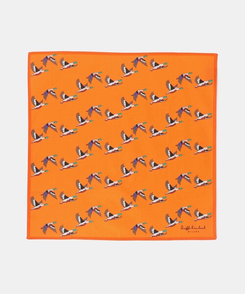 UNITED ARROWS(ユナイテッドアローズ)の「<Dieffe Kinloch>Flock of ducks ハンカチ(バンダナ/スカーフ・メンズ・オレンジ/ターコイズブルー系・FREE)」の7枚目の写真