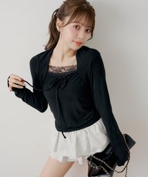 ボレロ風レースレイヤードトップス